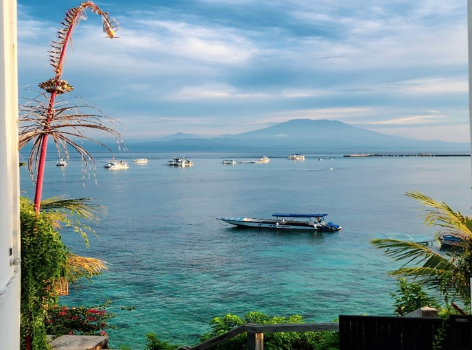 Bali Indonesia — rice terraces and tropical temple landscape